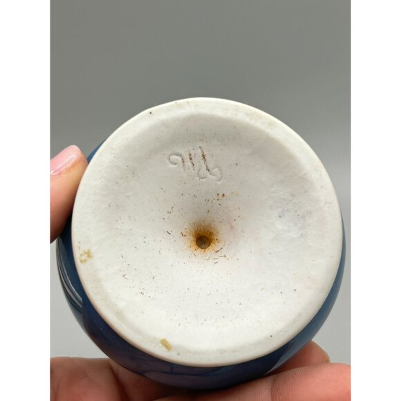 Vintage Signed Ceramic Paperweight Studio Pottery Artisan Piece Pink Blue Glaze - Picture 4 of 10